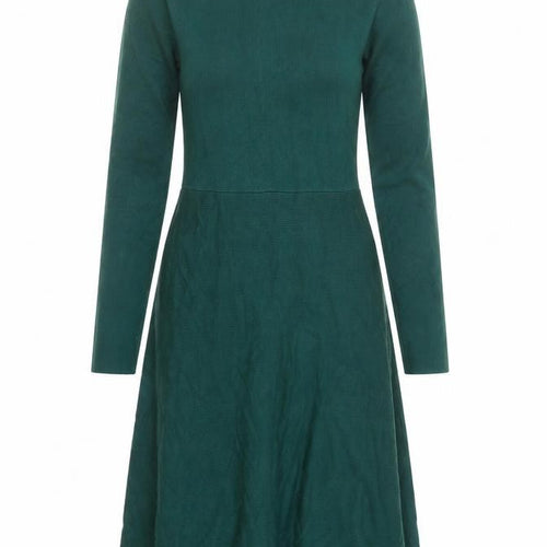 Girl In Mind Women Green Knit A-Line Long Sleeve Roll Neck Dress M