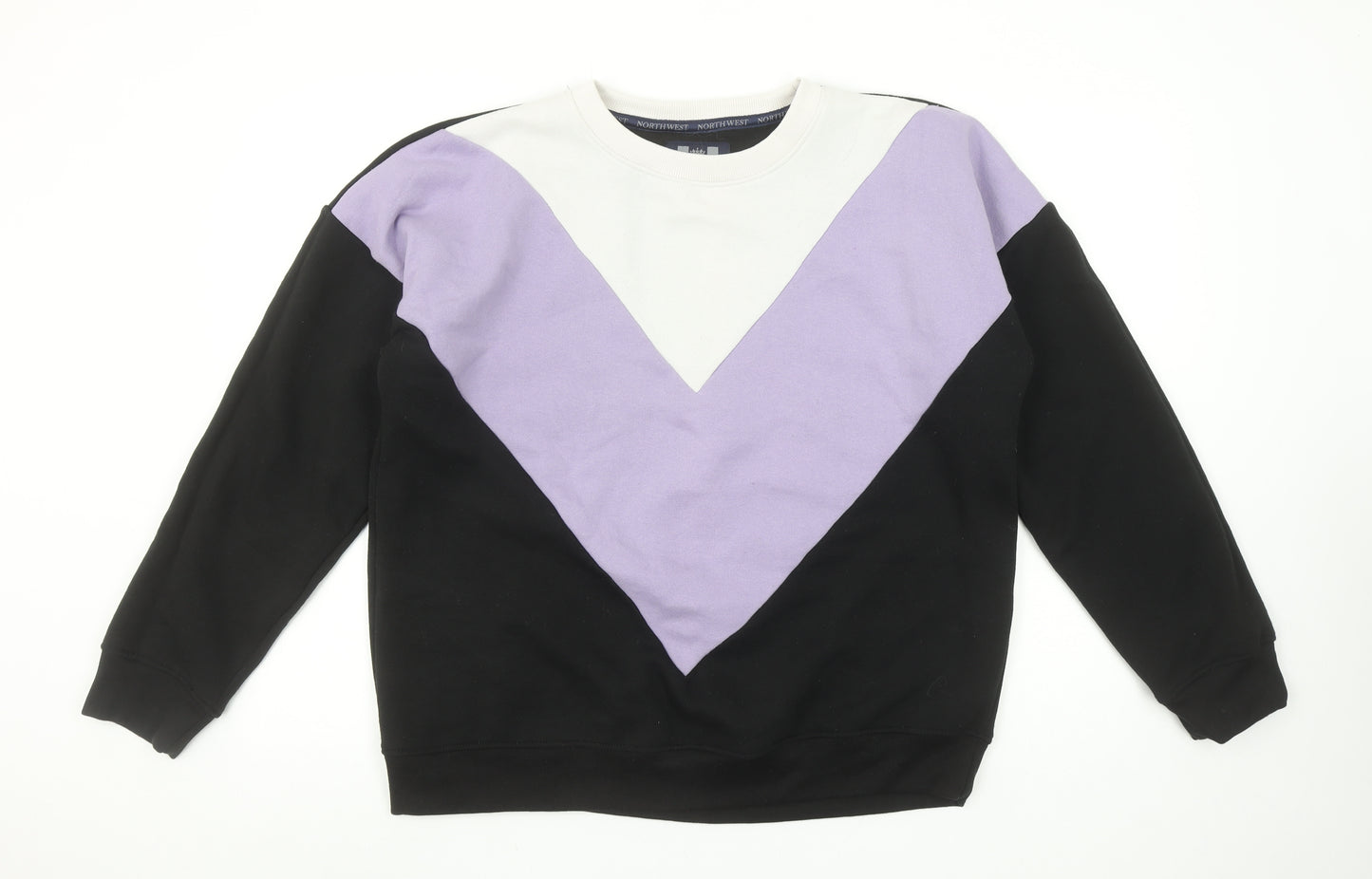 North West Women’s Black Purple Colourblock Sweatshirt L