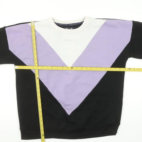 North West Women’s Black Purple Colourblock Sweatshirt L