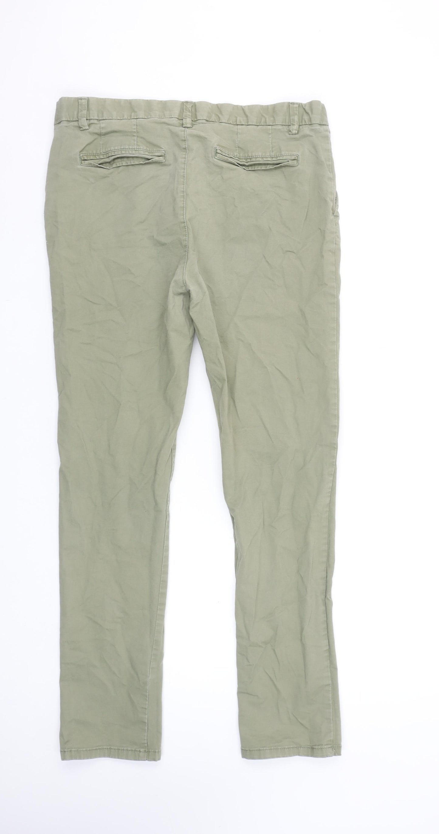 denim co. Men's Green Chino Slim Stretch Trousers W34 L32