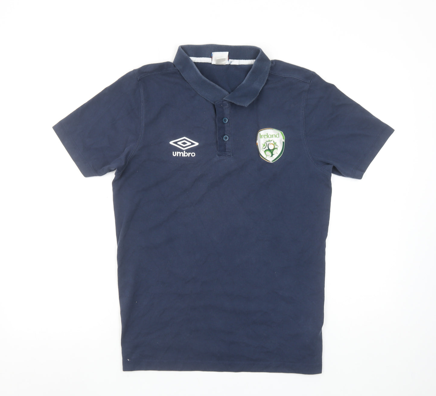 Umbro Men's Blue Ireland Football Polo Shirt Size M