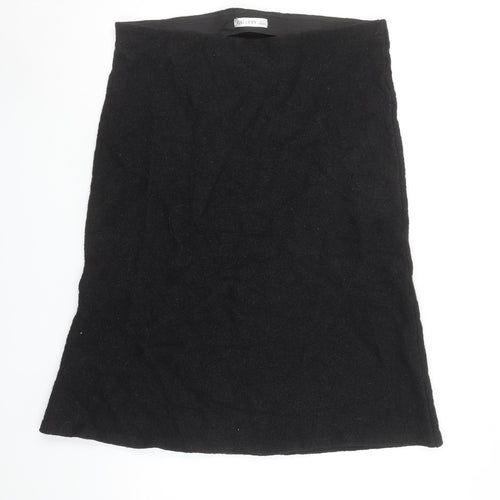 Gallery Women's Black Wool Knee Length Pencil Skirt L