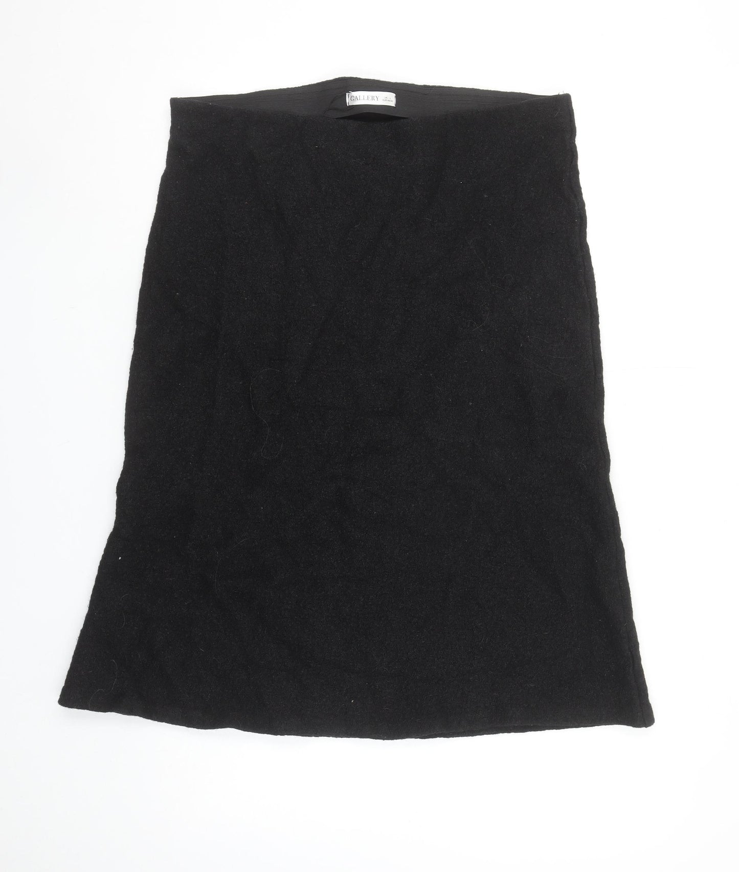 Gallery Women's Black Wool Knee Length Pencil Skirt L