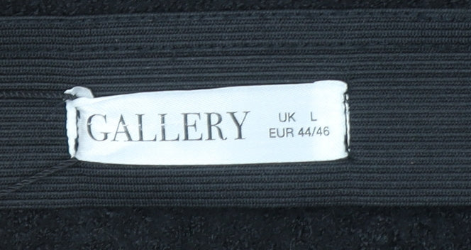 Gallery Women's Black Wool Knee Length Pencil Skirt L