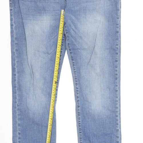 BORN Mens Blue Straight Fit Denim Jeans 34x32 Stretch