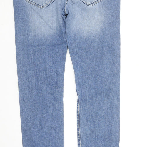 BORN Mens Blue Straight Fit Denim Jeans 34x32 Stretch