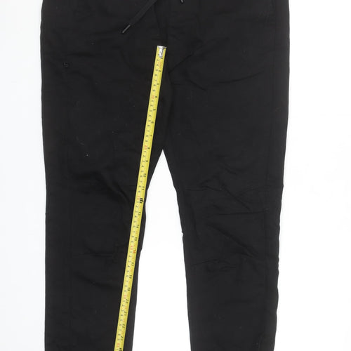 Pull & Bear Men's Black Jogger Trousers Size L 34in Waist Cotton