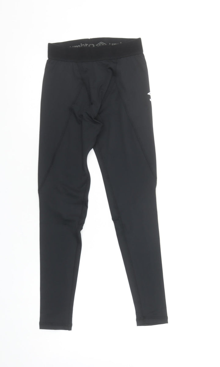 Umbro Unisex Kids Black Compression Leggings Size 146 Slim Fit Activewear