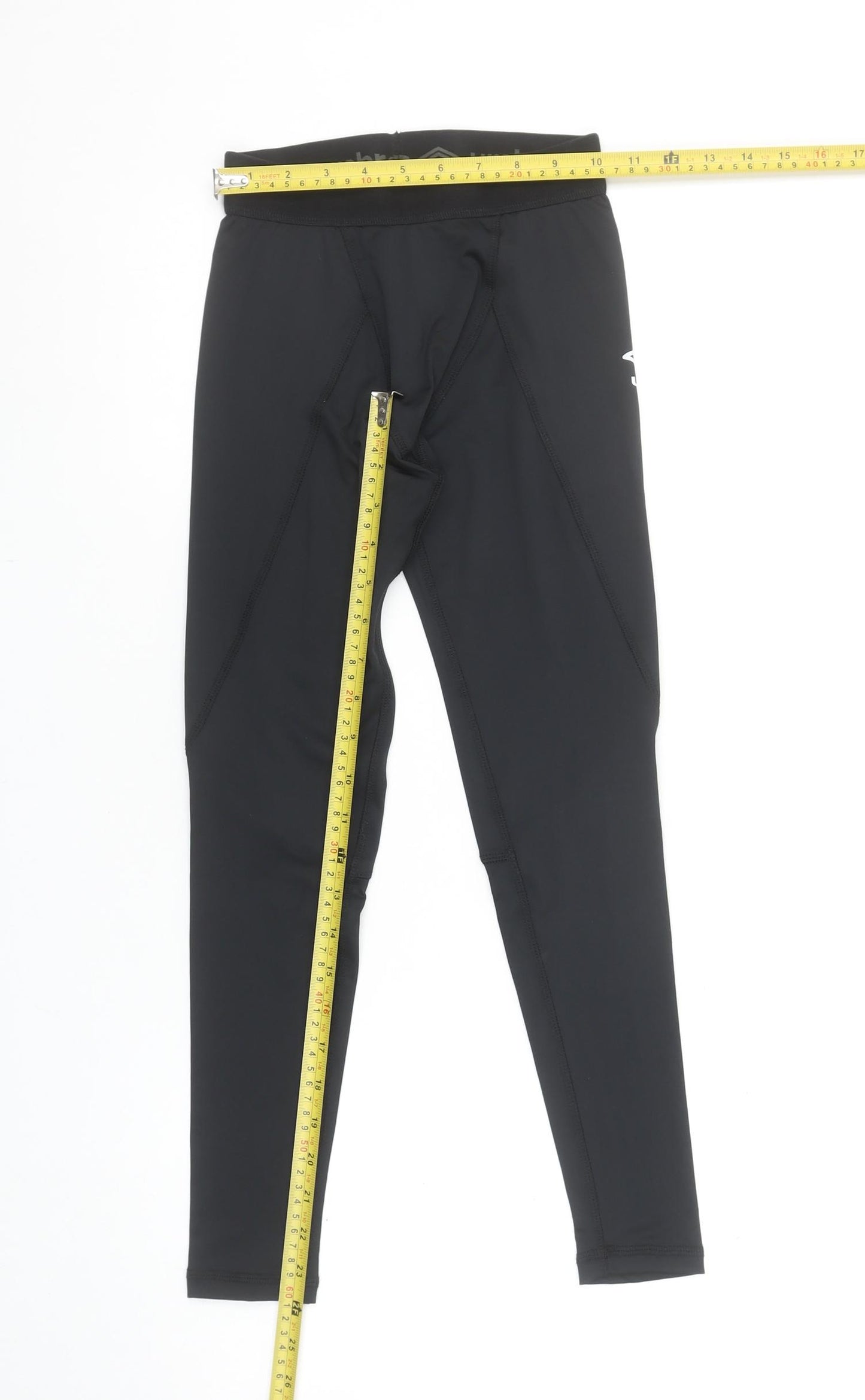 Umbro Unisex Kids Black Compression Leggings Size 146 Slim Fit Activewear