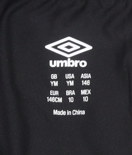 Umbro Unisex Kids Black Compression Leggings Size 146 Slim Fit Activewear