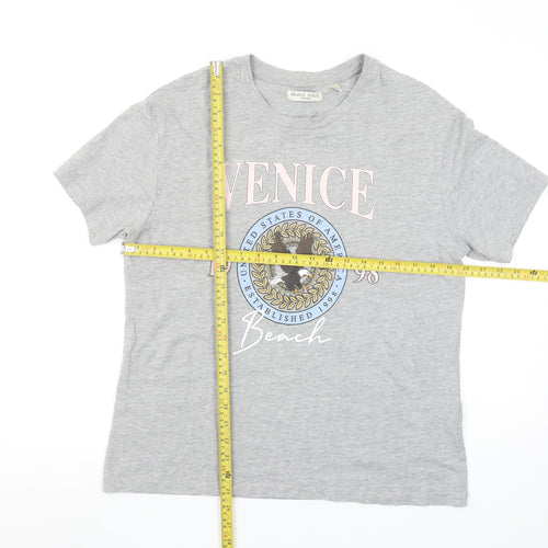 Brave Soul Womens Grey Venice Beach Graphic T-Shirt Size M