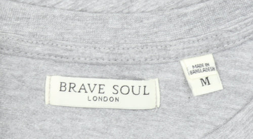 Brave Soul Womens Grey Venice Beach Graphic T-Shirt Size M