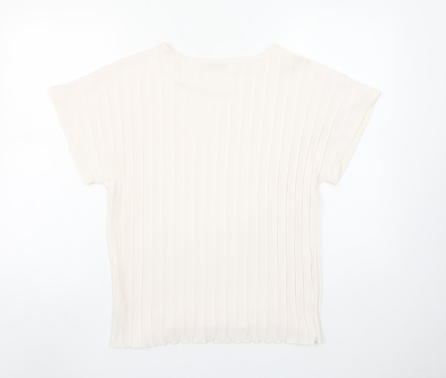 Gallery Women’s Ivory XS Basic Pleated Short Sleeve Blouse