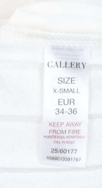 Gallery Women’s Ivory XS Basic Pleated Short Sleeve Blouse