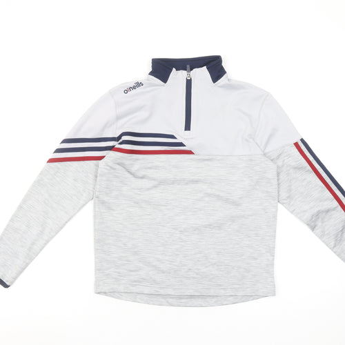 O'Neills Boys Grey 9-10 Years 1/4 Zip Sports Sweatshirt