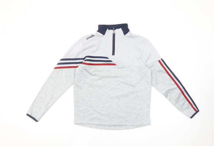 O'Neills Boys Grey 9-10 Years 1/4 Zip Sports Sweatshirt