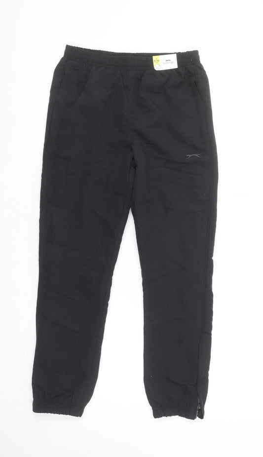Slazenger Boys Black 9-10 Years Jogger Trousers Quick Dry Sportswear