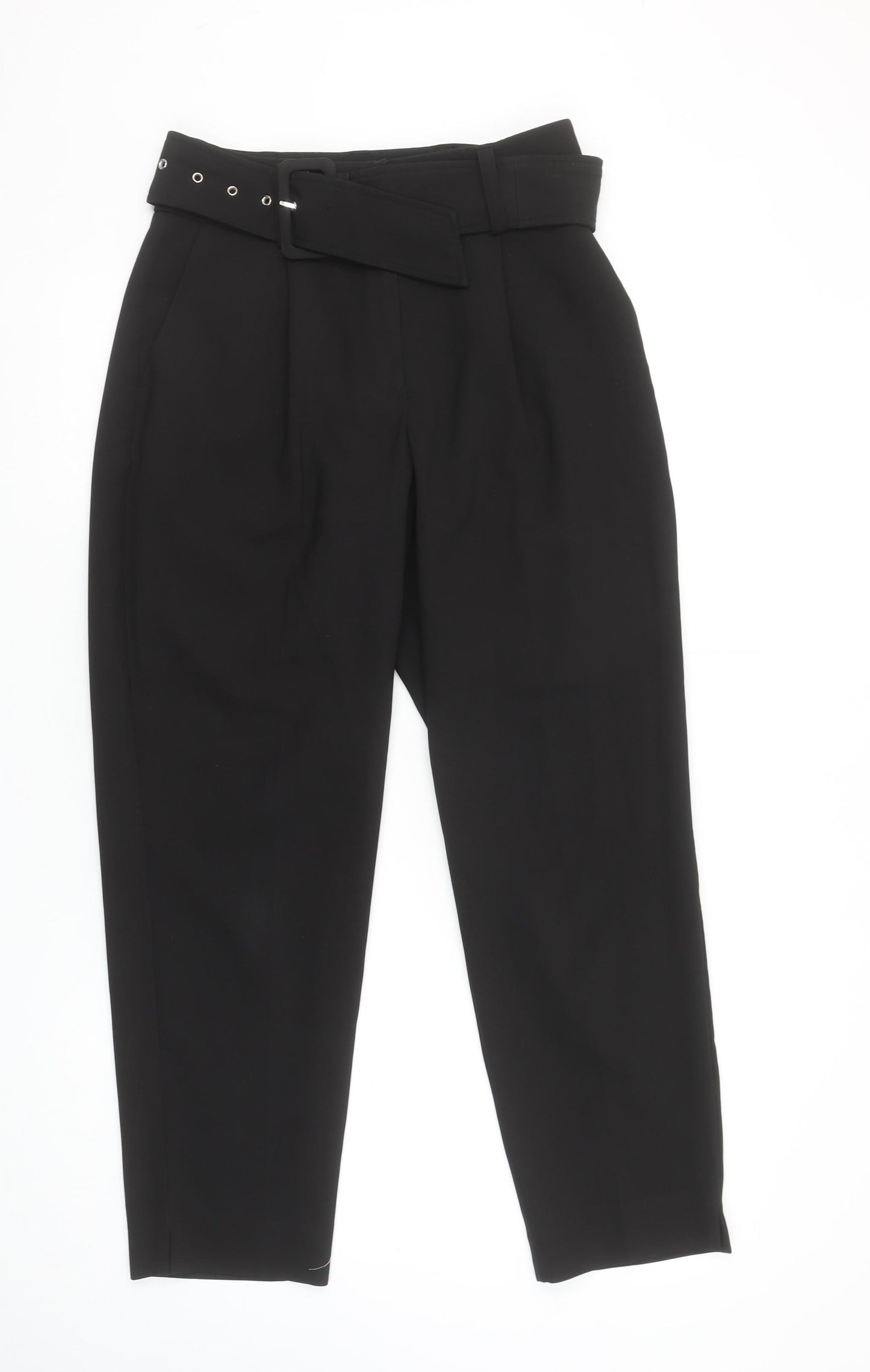 Primark Womens Black Paperbag Tapered Trousers Size 6