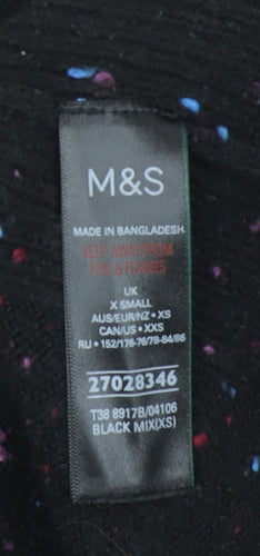 Marks and Spencer Womens Black XS Sleeveless Knit Pullover Jumper