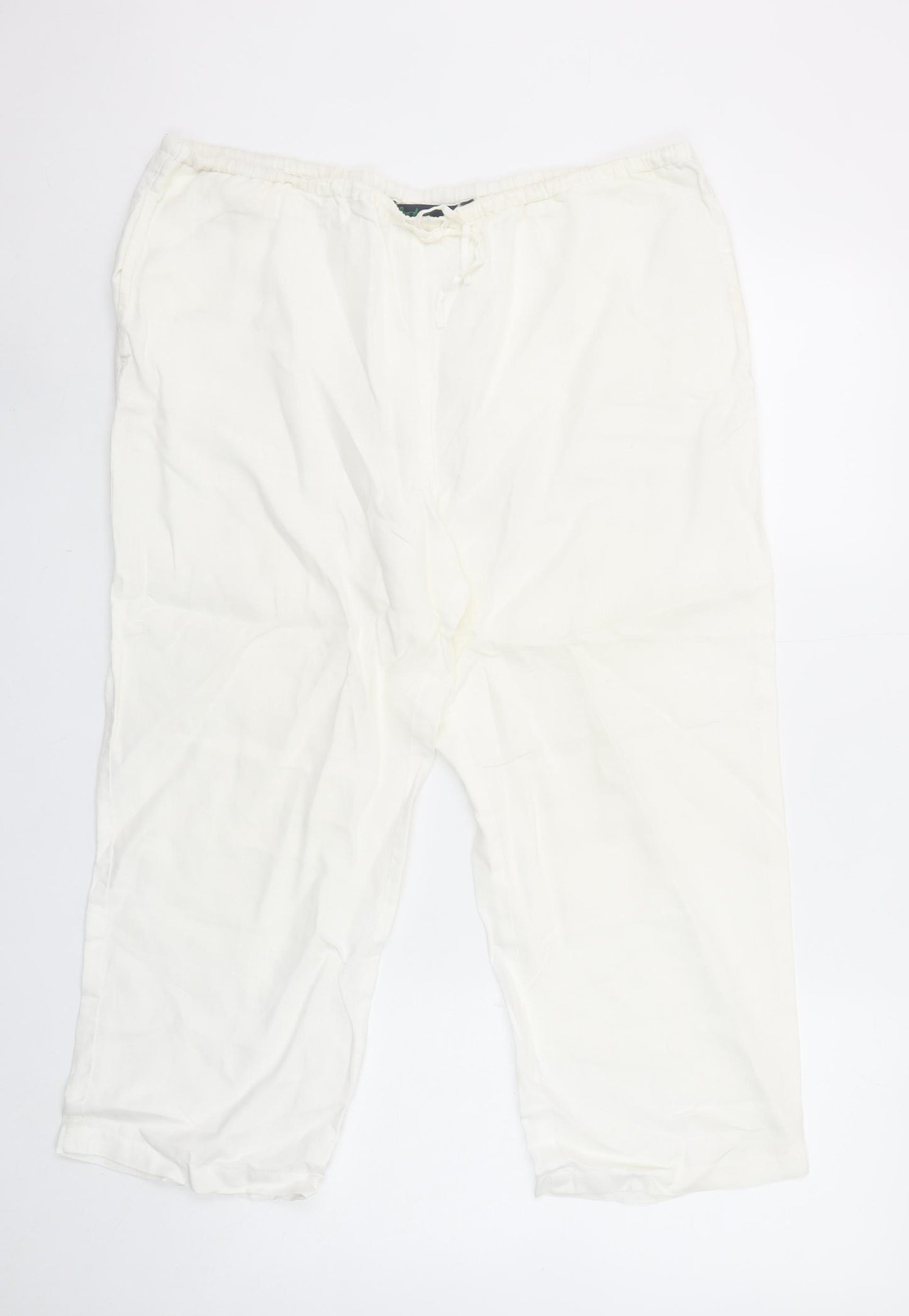Boden Women's Ivory Linen Cropped Trousers Size 12R
