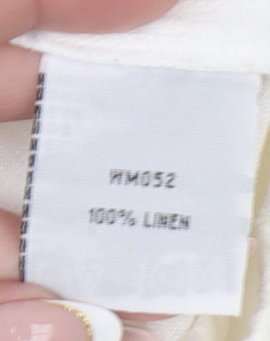 Boden Women's Ivory Linen Cropped Trousers Size 12R
