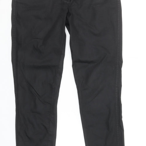 F&F Women Black Size 10R Slim Trousers Cotton Blend Stretch