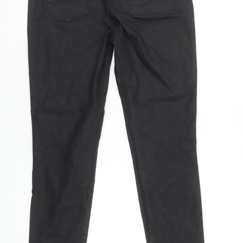 F&F Women Black Size 10R Slim Trousers Cotton Blend Stretch