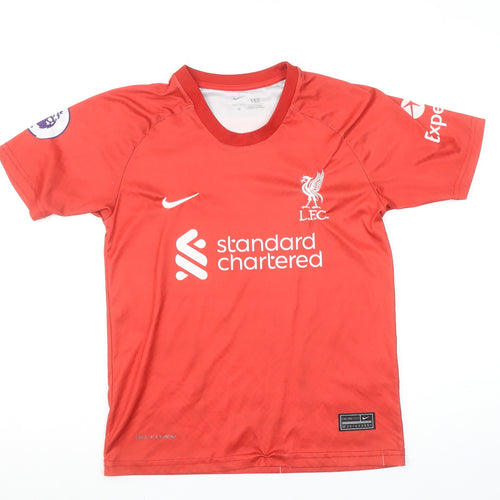 Nike Boys Red Liverpool FC M.Salah #11 Football Jersey T-Shirt 12-13 Years