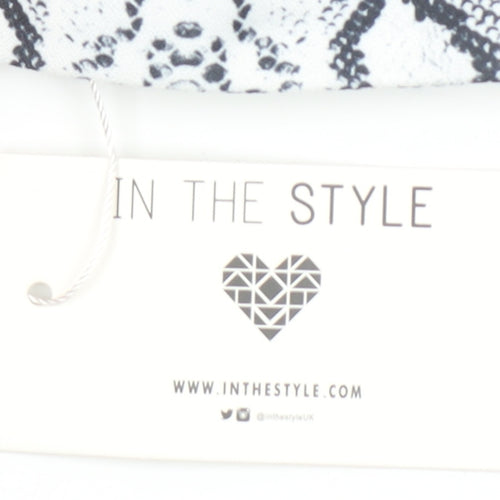 In The Style Womens Black Snake Print Stretch Mini Skirt Size 10