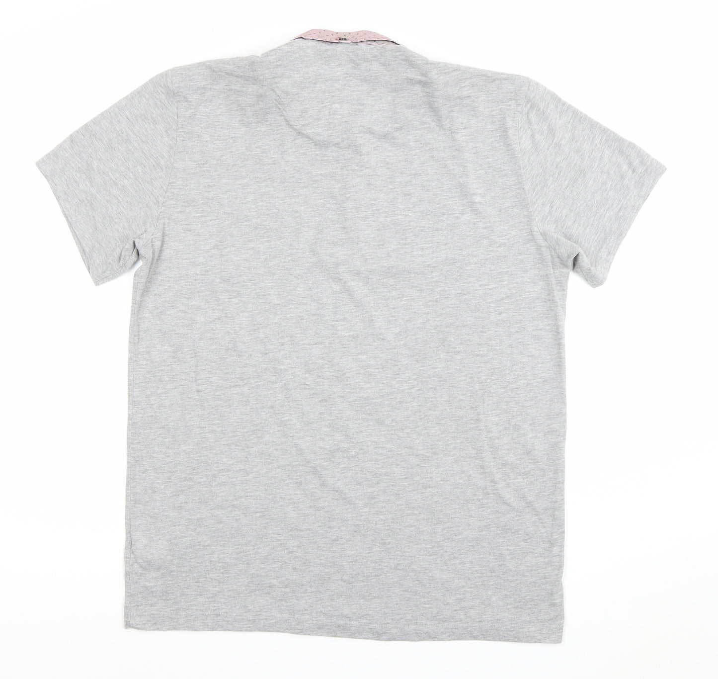 Guide London Mens Grey Cotton Blend Short Sleeve Polo Shirt Size L