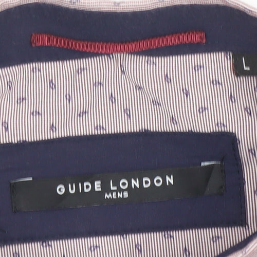 Guide London Mens Grey Cotton Blend Short Sleeve Polo Shirt Size L