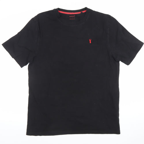Next Men's Black Regular Fit Cotton Crew Neck T-Shirt M