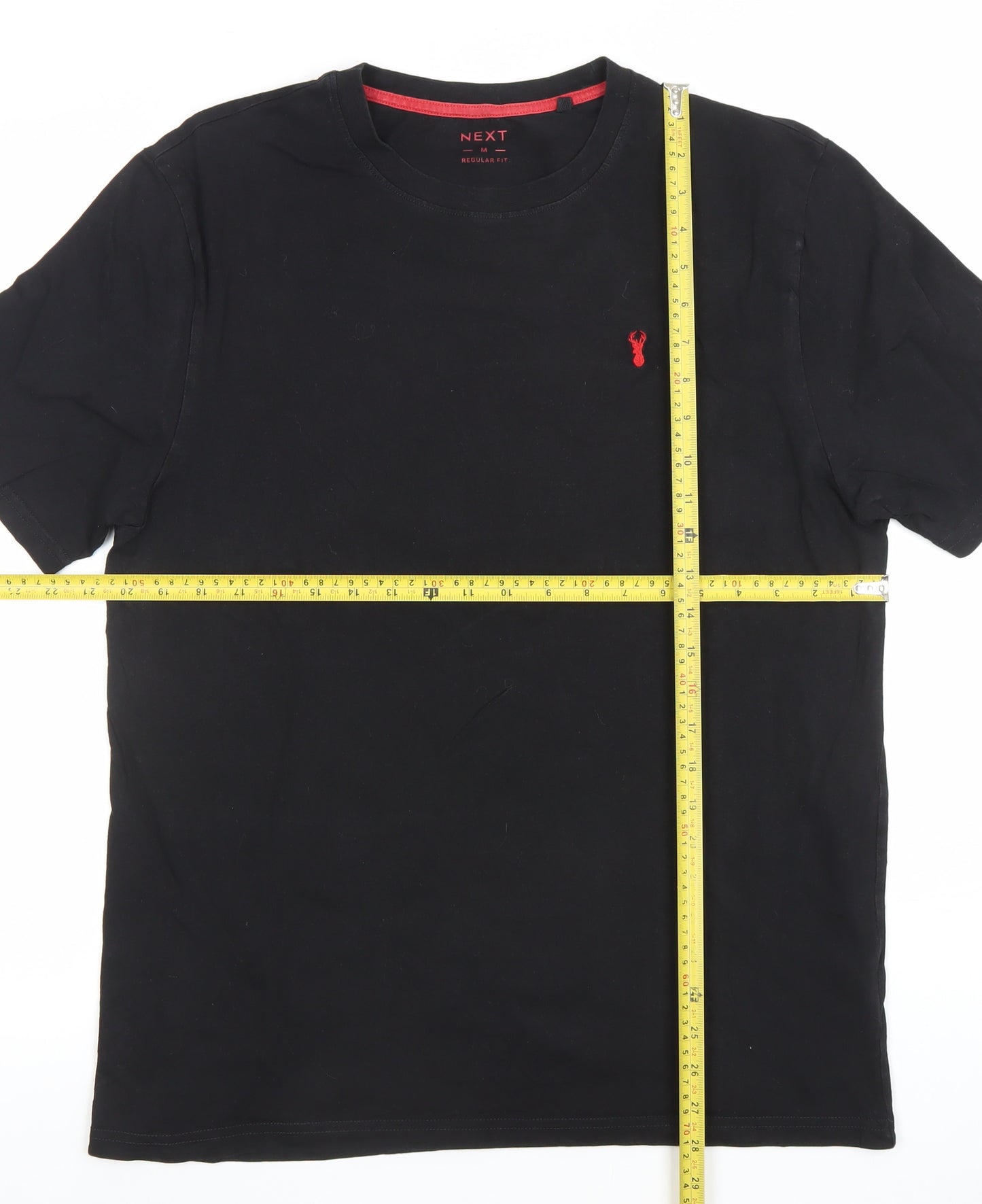 Next Men's Black Regular Fit Cotton Crew Neck T-Shirt M