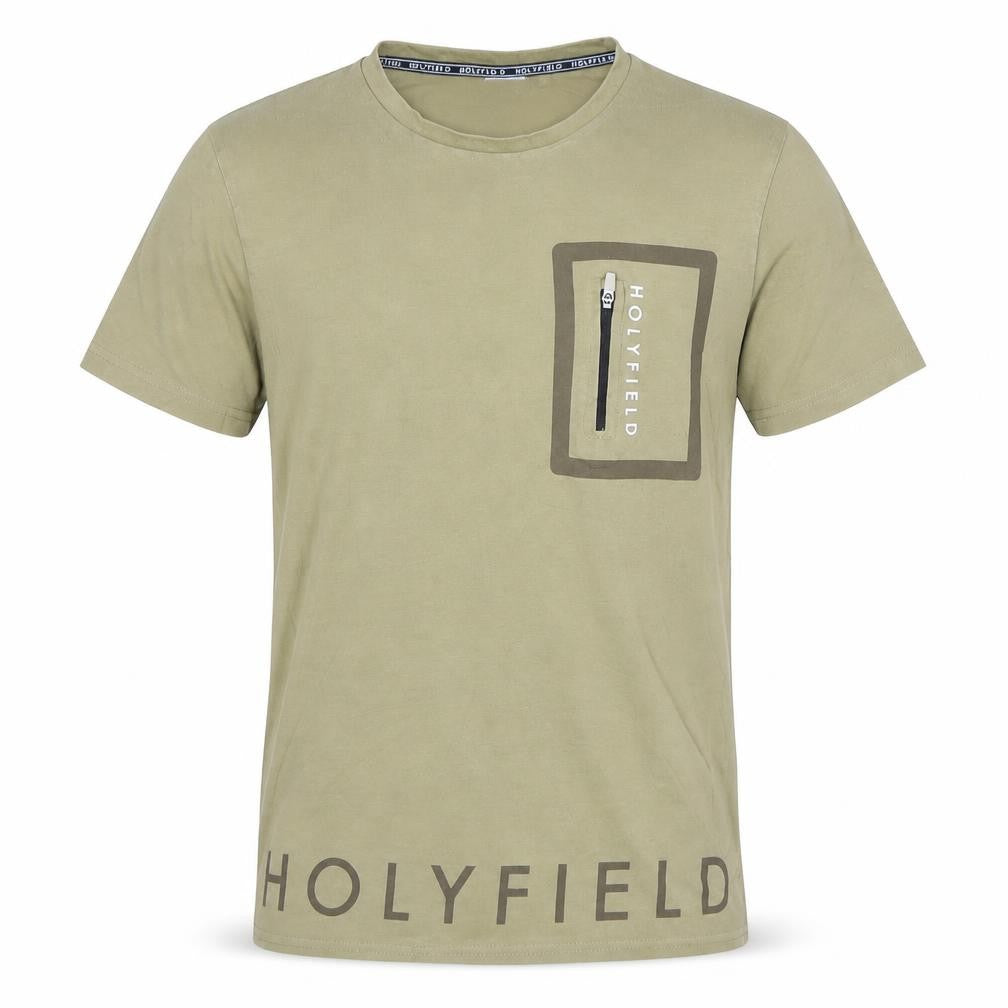 Holyfield Boys Beige Short Sleeve Crew Neck Zip Pocket T-Shirt Size S 10-12yrs