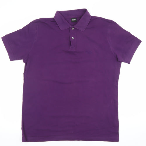 Hugo Boss Men's Purple Polo Shirt M Short Sleeve Cotton Classic Fit