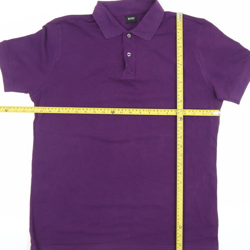 Hugo Boss Men's Purple Polo Shirt M Short Sleeve Cotton Classic Fit