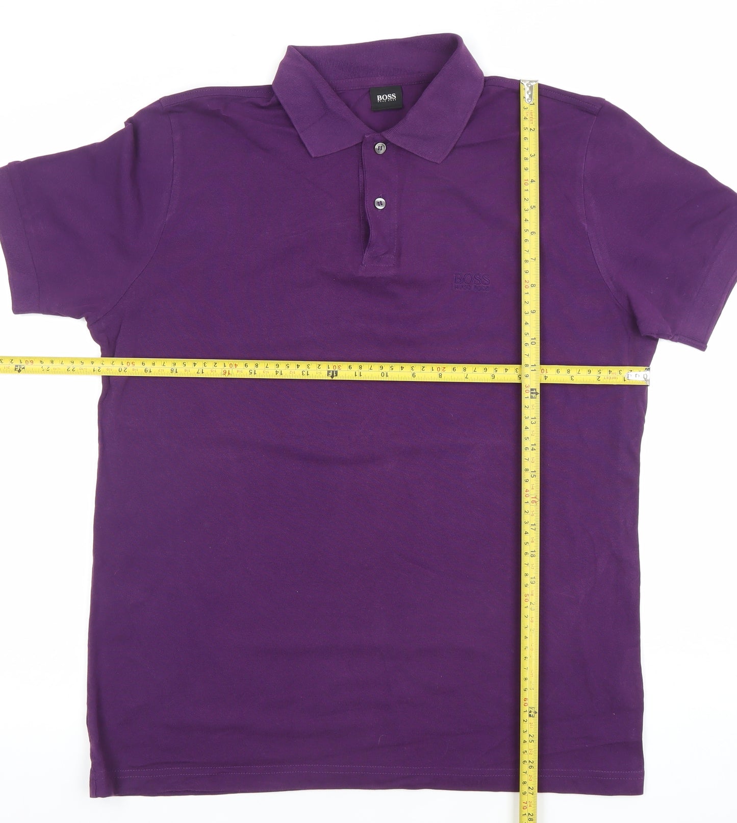 Hugo Boss Men's Purple Polo Shirt M Short Sleeve Cotton Classic Fit