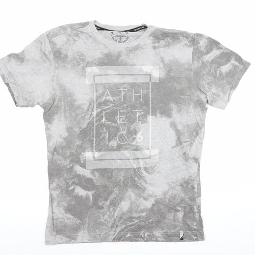 Jockey Men’s Grey Athleisure Graphic Crew Neck Cotton T-Shirt Size S