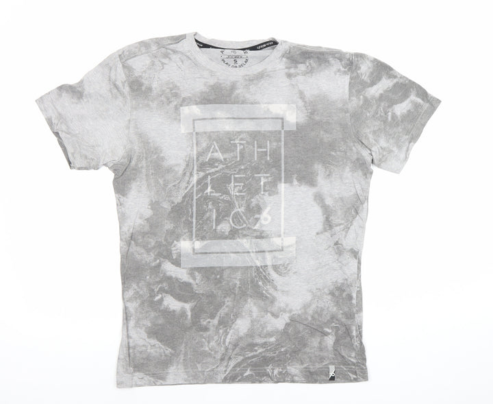 Jockey Men’s Grey Athleisure Graphic Crew Neck Cotton T-Shirt Size S