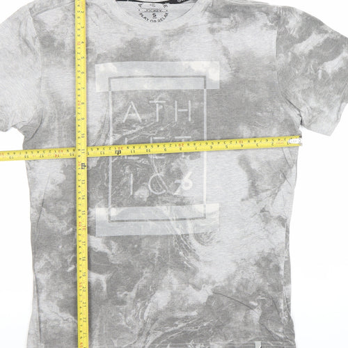 Jockey Men’s Grey Athleisure Graphic Crew Neck Cotton T-Shirt Size S