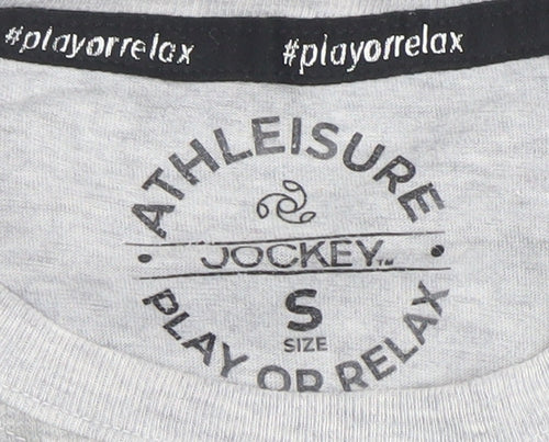 Jockey Men’s Grey Athleisure Graphic Crew Neck Cotton T-Shirt Size S