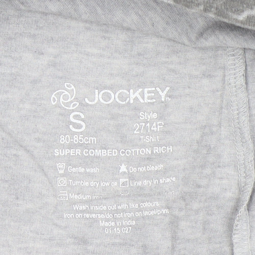 Jockey Men’s Grey Athleisure Graphic Crew Neck Cotton T-Shirt Size S