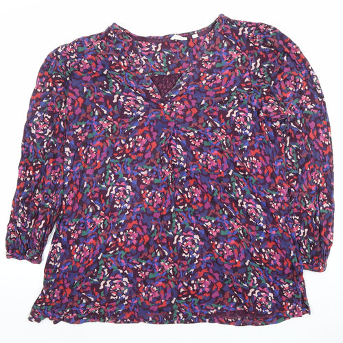 Fat Face Women’s Purple Floral Viscose Tunic Blouse Size 12