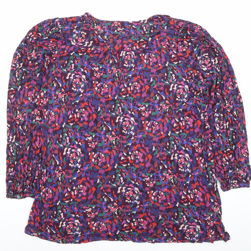 Fat Face Women’s Purple Floral Viscose Tunic Blouse Size 12