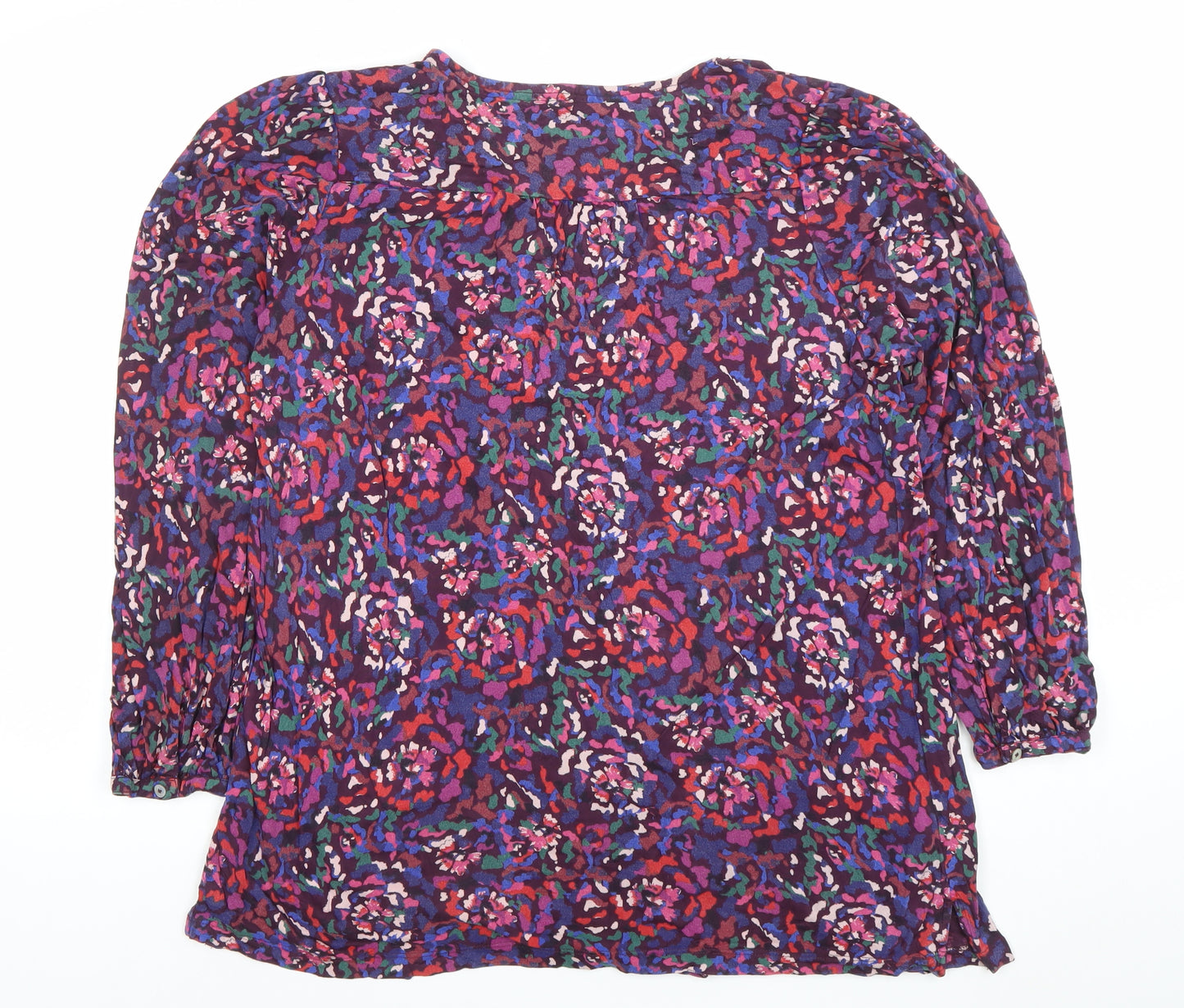 Fat Face Women’s Purple Floral Viscose Tunic Blouse Size 12