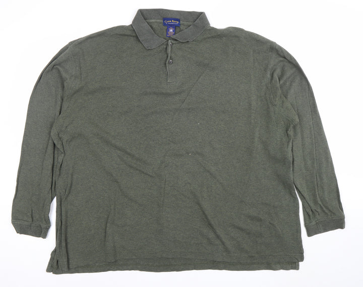 Club Room Men’s Green 2XL Long Sleeve Cotton Polo Shirt