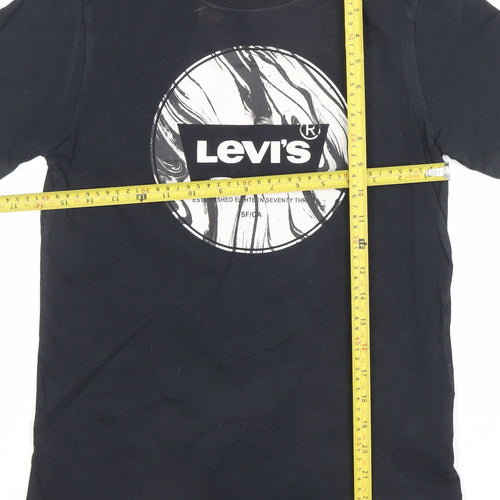 Levi's Boys Black Cotton Logo Graphic T-Shirt 14 Years Regular Fit