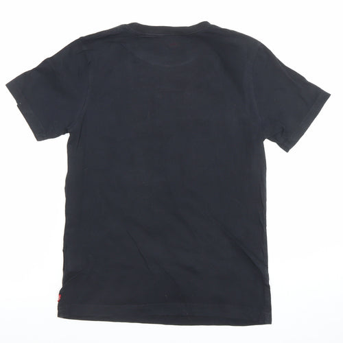 Levi's Boys Black Cotton Logo Graphic T-Shirt 14 Years Regular Fit