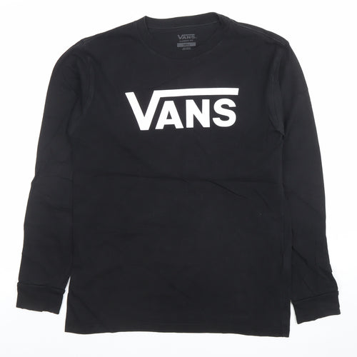 Vans Men's Black Classic Fit Long Sleeve Crew Neck T-Shirt Small