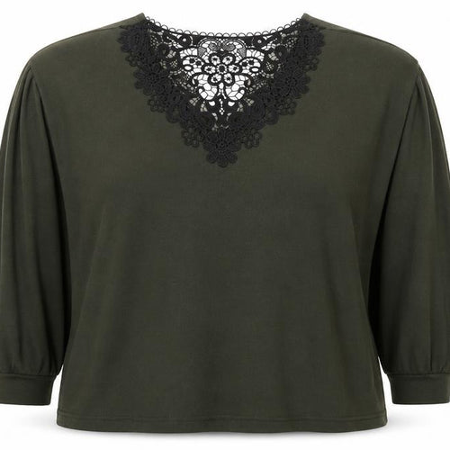 Dorothy Perkins Women’s Green Lace V-Neck Long Sleeve Tunic Top Size 18